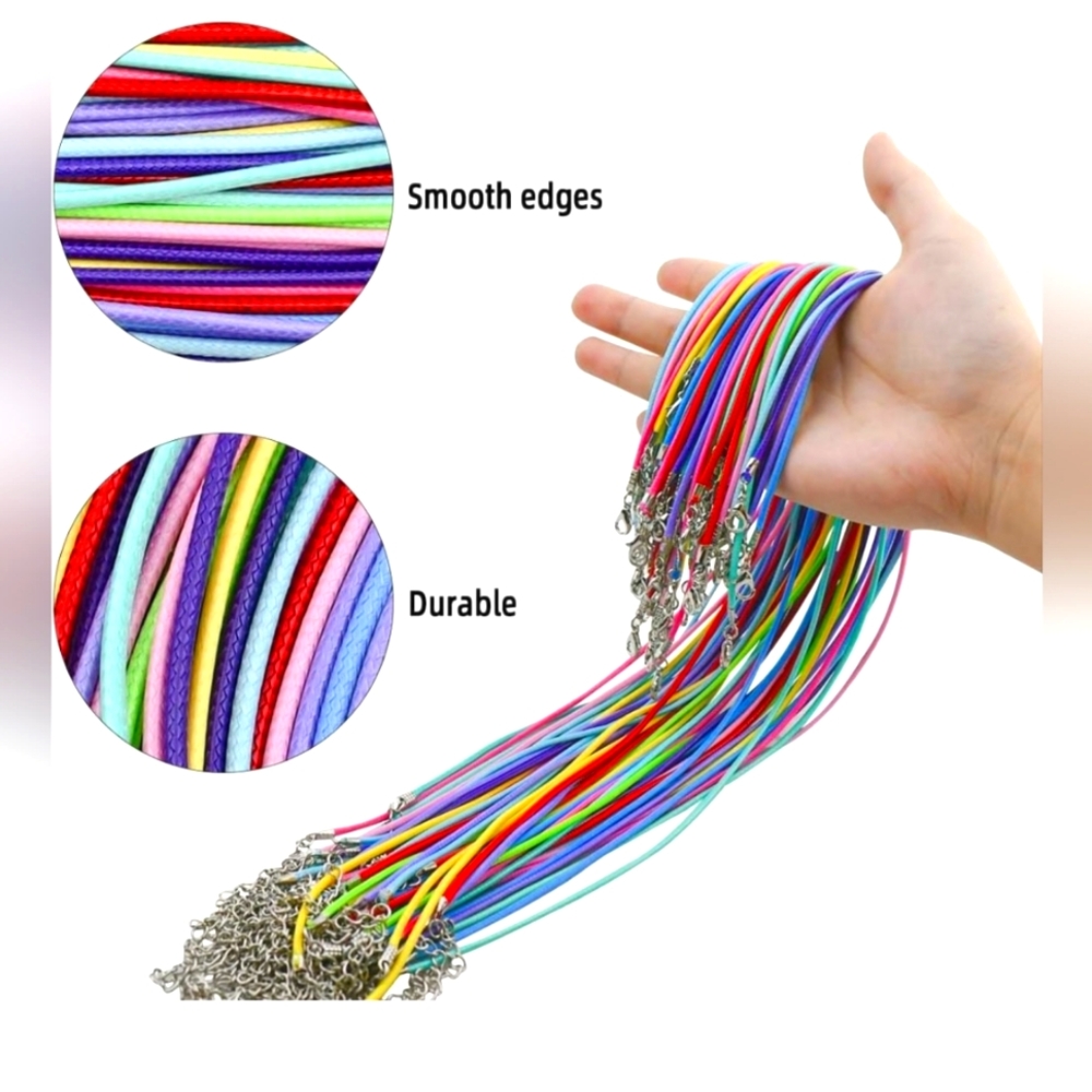 10 Pieces Waxed Necklace Cord with Clasp Bulk Necklace, Bracelet Chains Necklace